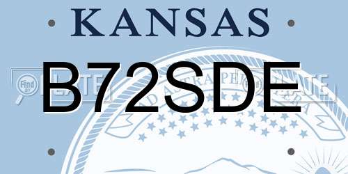 B72SDE Kansas License Plate