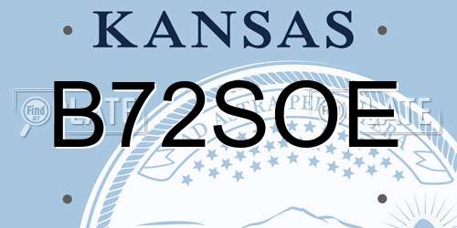 B72SOE Kansas License Plate