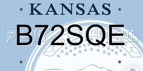 B72SQE Kansas License Plate