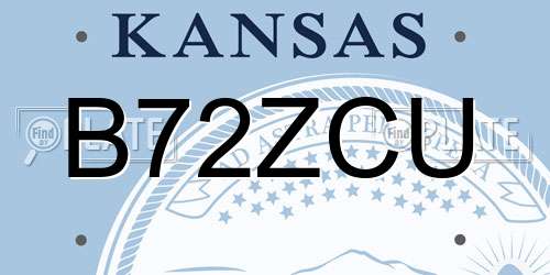 B72ZCU Kansas License Plate
