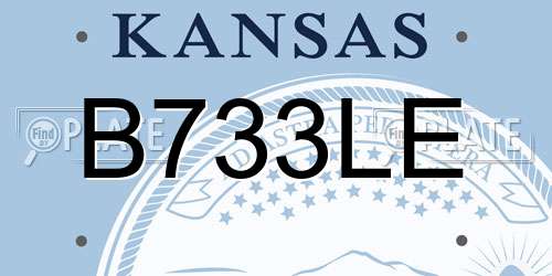 B733LE Kansas License Plate