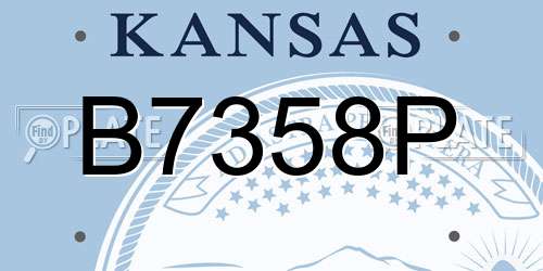 B7358P Kansas License Plate