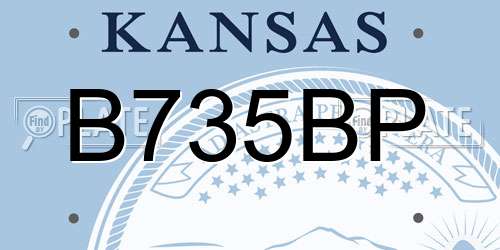 B735BP Kansas License Plate