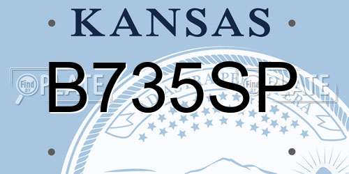 B735SP Kansas License Plate