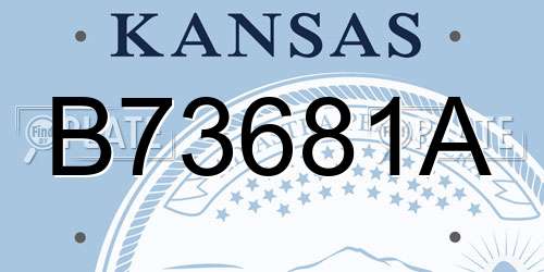 B73681A Kansas License Plate