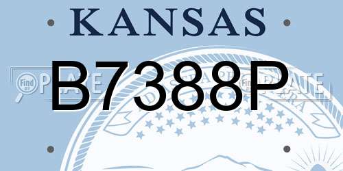 B7388P Kansas License Plate