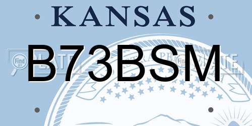 B73BSM Kansas License Plate