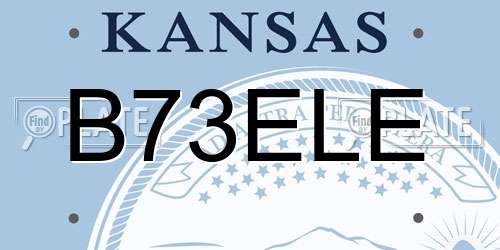 B73ELE Kansas License Plate