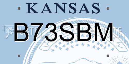 B73SBM Kansas License Plate