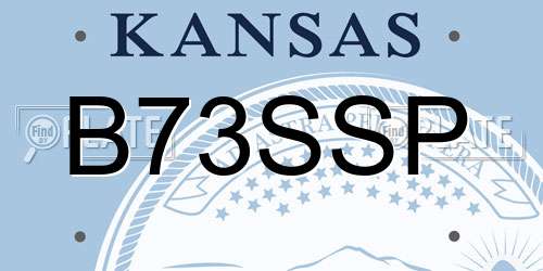 B73SSP Kansas License Plate
