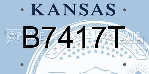 B7417T Kansas License Plate