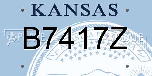 B7417Z Kansas License Plate