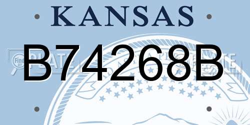 B74268B Kansas License Plate