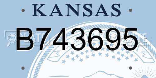 B743695 Kansas License Plate
