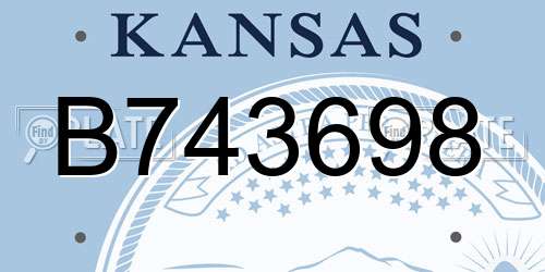 B743698 Kansas License Plate