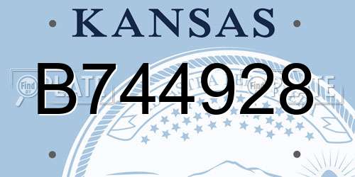 B744928 Kansas License Plate