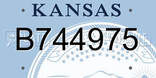 B744975 Kansas License Plate
