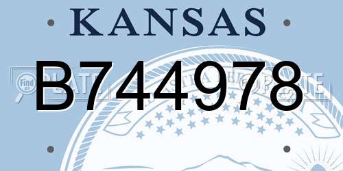 B744978 Kansas License Plate
