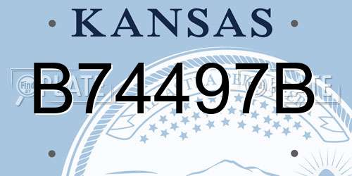 B74497B Kansas License Plate