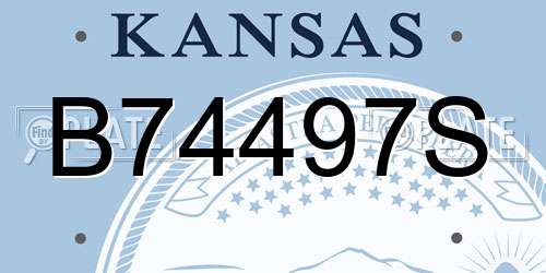 B74497S Kansas License Plate