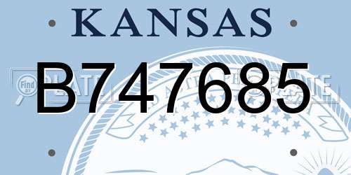 B747685 Kansas License Plate