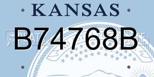 B74768B Kansas License Plate