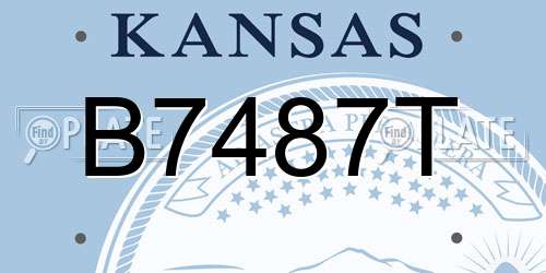 B7487T Kansas License Plate