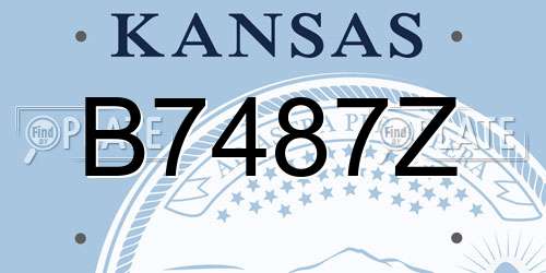 B7487Z Kansas License Plate