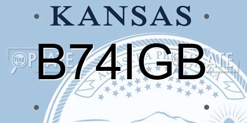 B74IGB Kansas License Plate