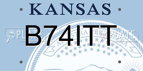 B74ITT Kansas License Plate
