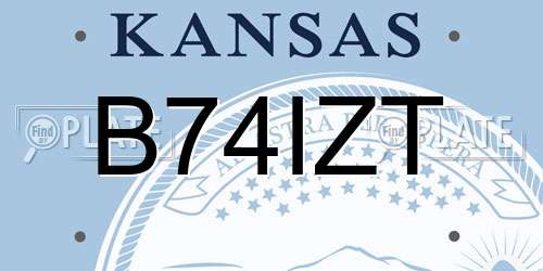 B74IZT Kansas License Plate
