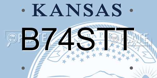 B74STT Kansas License Plate