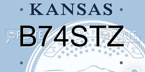 B74STZ Kansas License Plate