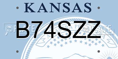 B74SZZ Kansas License Plate