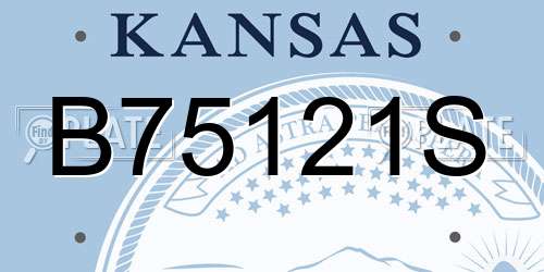 B75121S Kansas License Plate