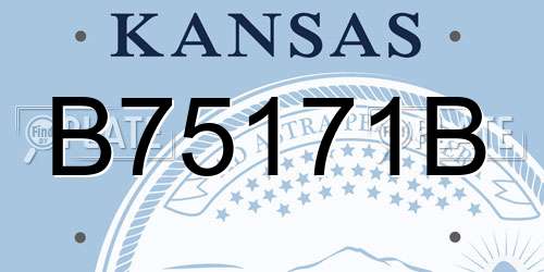 B75171B Kansas License Plate