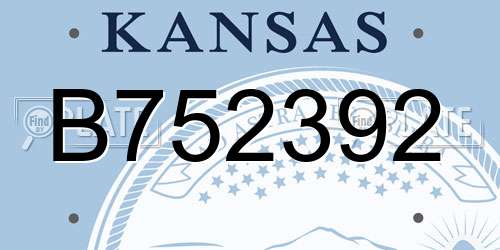 B752392 Kansas License Plate