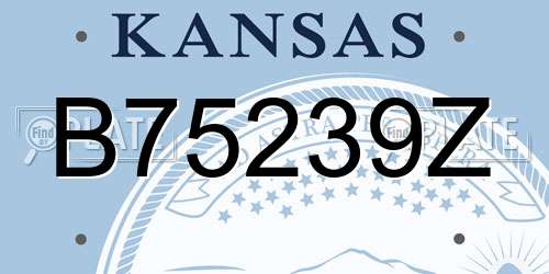 B75239Z Kansas License Plate