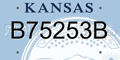 B75253B Kansas License Plate