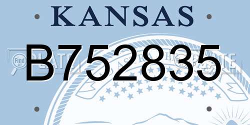 B752835 Kansas License Plate