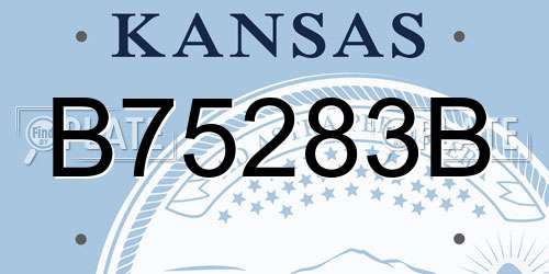 B75283B Kansas License Plate