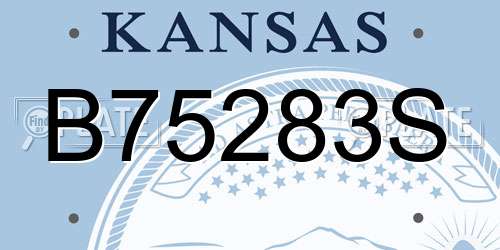 B75283S Kansas License Plate