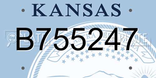 B755247 Kansas License Plate