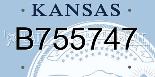 B755747 Kansas License Plate