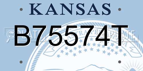 B75574T Kansas License Plate