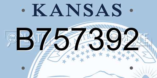 B757392 Kansas License Plate