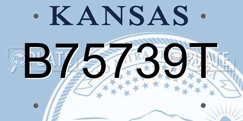 B75739T Kansas License Plate