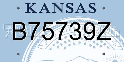 B75739Z Kansas License Plate