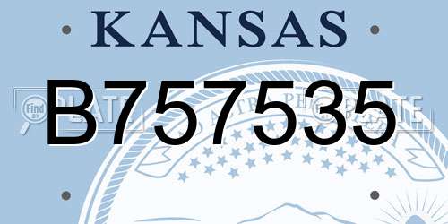 B757535 Kansas License Plate