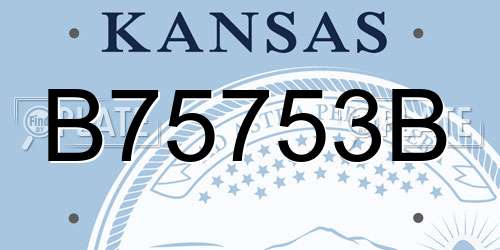 B75753B Kansas License Plate